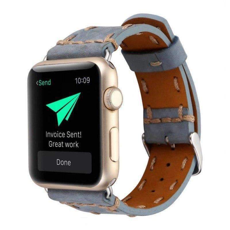 Watches Apple Watch Series 5 4 3 2 Band, Handmade Vintage tooled Genuine Leather Strap 38mm, 40mm, 42mm, 44mm - US Fast Shipping