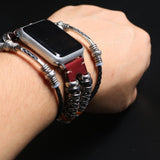 Watches Apple Watch Series 5 4 3 2 Band,  Homemade Ethnic Vintage Bead with leather, Retro Punk Style Bracelet 38mm, 40mm, 42mm, 44mm
