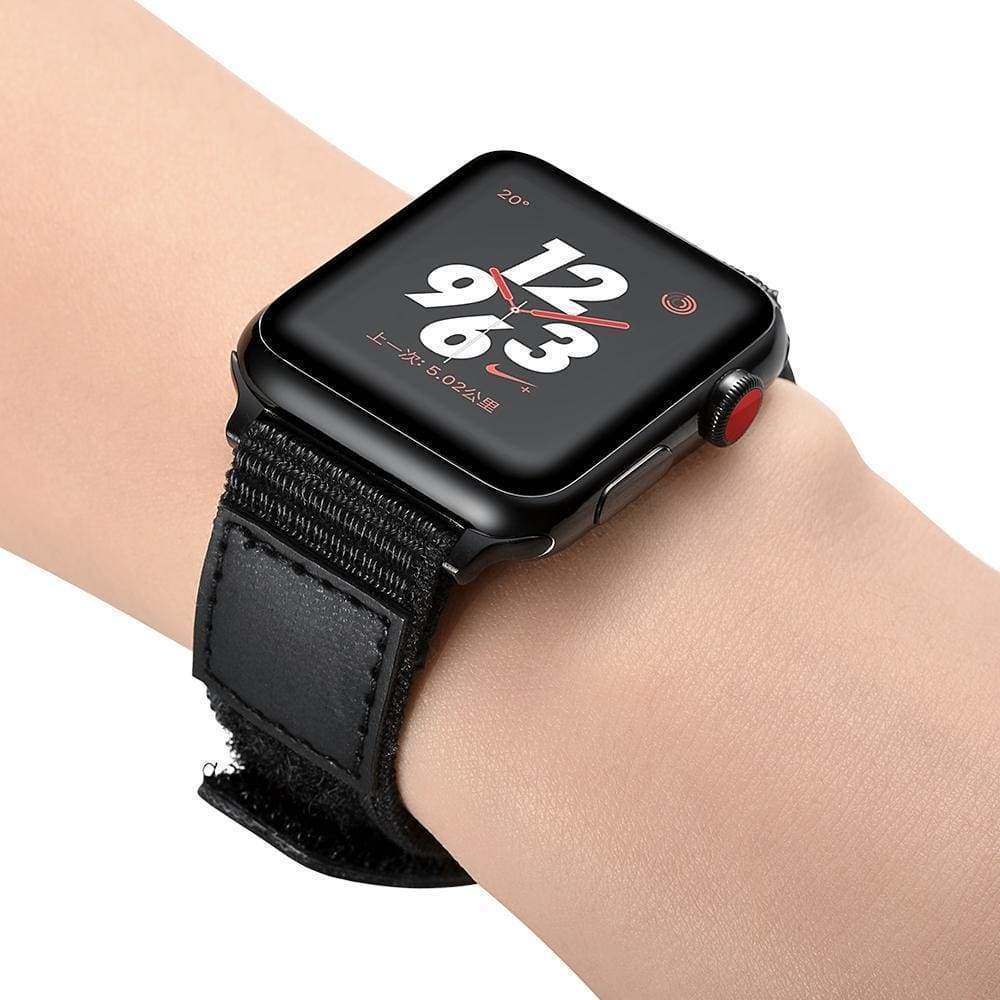Watches Apple Watch Series 5 4 3 2 Band, Leather Sport Loop Woven Nylon Breathable wrist band belt, 38mm, 40mm, 42mm, 44mm - US Fast Shipping