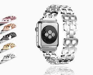 Watches Apple Watch Series 5 4 3 2 Band, Luxury Metal Strap stainless Steel Link Bracelet Wrist Bands 38mm, 40mm, 42mm, 44mm - US Fast Shipping