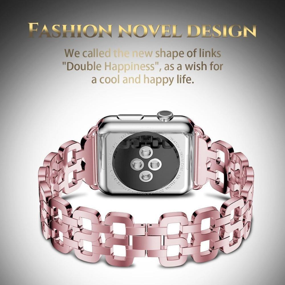 Watches Apple Watch Series 5 4 3 2 Band, Luxury Metal Strap stainless Steel Link Bracelet Wrist Bands 38mm, 40mm, 42mm, 44mm - US Fast Shipping