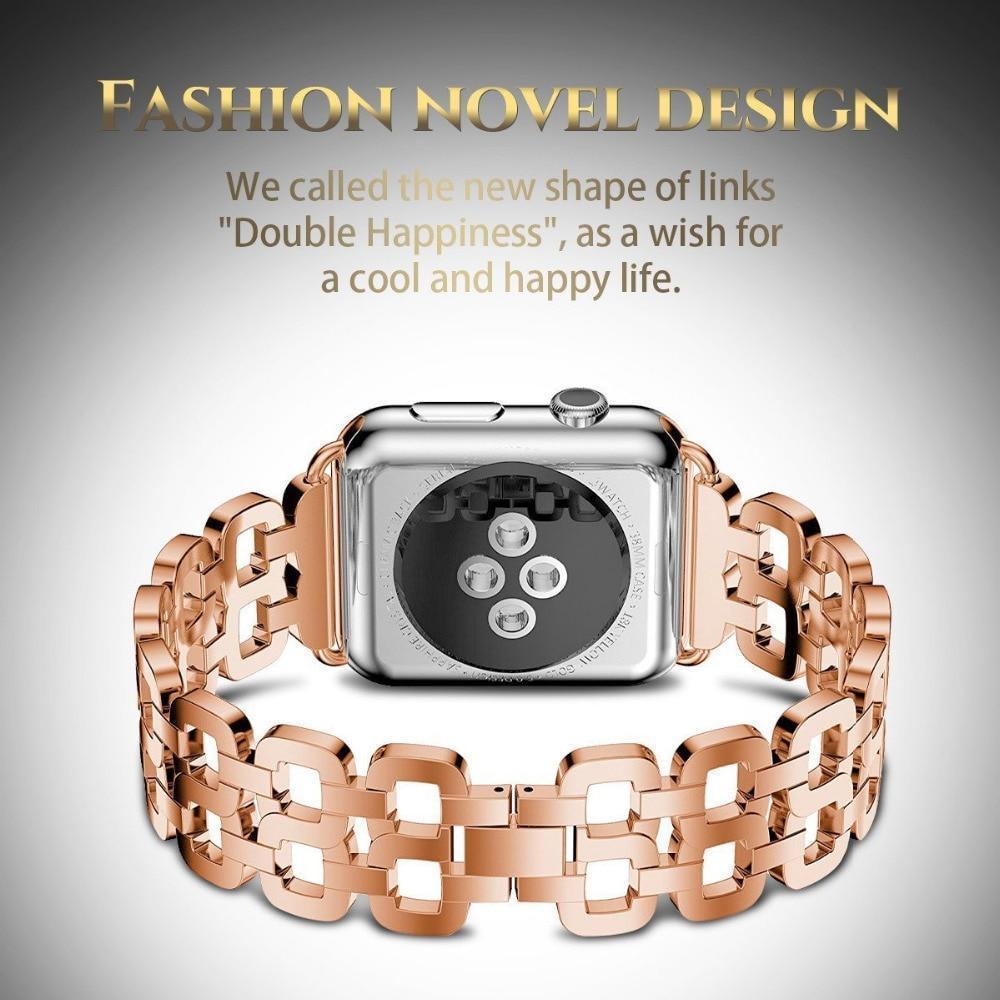 Watches Apple Watch Series 5 4 3 2 Band, Luxury Metal Strap stainless Steel Link Bracelet Wrist Bands 38mm, 40mm, 42mm, 44mm - US Fast Shipping