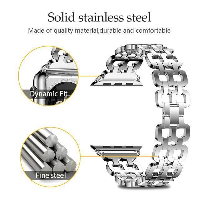 Watches Apple Watch Series 5 4 3 2 Band, Luxury Metal Strap stainless Steel Link Bracelet Wrist Bands 38mm, 40mm, 42mm, 44mm - US Fast Shipping