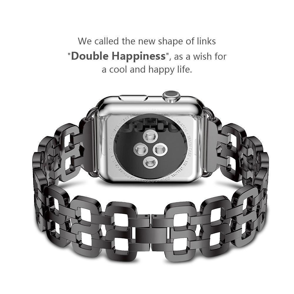 Watches Apple Watch Series 5 4 3 2 Band, Luxury Metal Strap stainless Steel Link Bracelet Wrist Bands 38mm, 40mm, 42mm, 44mm - US Fast Shipping