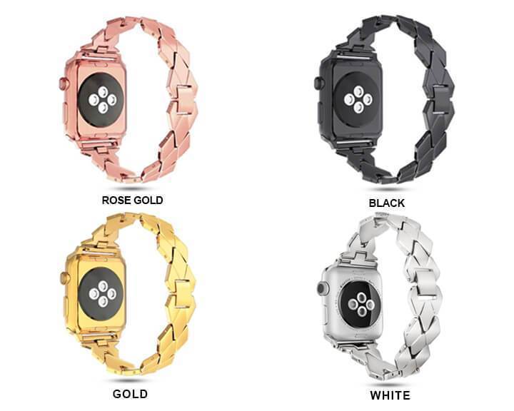 Watches Apple Watch Series 5 4 3 2 Band, Stainless Steel Strap Diamond shape, link bracelet wrist band,  38mm, 40mm, 42mm, 44mm - USA Fast Shipping