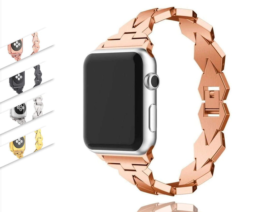 Watches Apple Watch Series 5 4 3 2 Band, Stainless Steel Strap Diamond shape, link bracelet wrist band,  38mm, 40mm, 42mm, 44mm - USA Fast Shipping