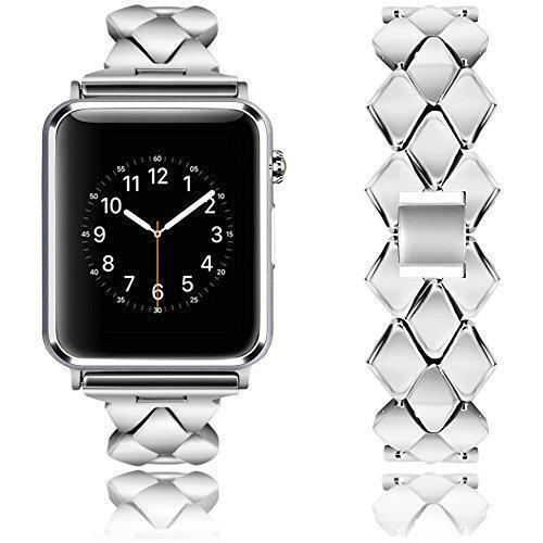 Watches Apple Watch Series 5 4 3 2 Band, Stainless Steel Strap Diamond shape, link bracelet wrist band,  38mm, 40mm, 42mm, 44mm - USA Fast Shipping
