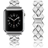 Watches Apple Watch Series 5 4 3 2 Band, Stainless Steel Strap Diamond shape, link bracelet wrist band,  38mm, 40mm, 42mm, 44mm - USA Fast Shipping