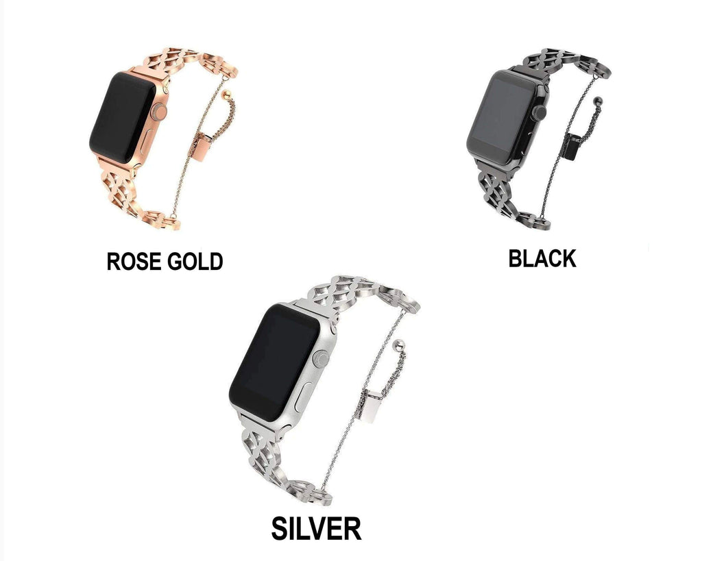 Watches Apple Watch Series 5 4 3 2 Band, Stainless Steel Strap Wrist Bracelet cuff 38mm, 40mm, 42mm, 44mm