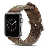 Watches Apple Watch Series 5 4 3 2 Band, Vintage Handmade Genuine Leather Strap Thread Bracelet 38mm, 40mm, 42mm, 44mm