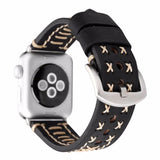Watches Apple Watch Series 5 4 3 2 Band, Vintage Handmade Genuine Leather Strap Thread Bracelet 38mm, 40mm, 42mm, 44mm