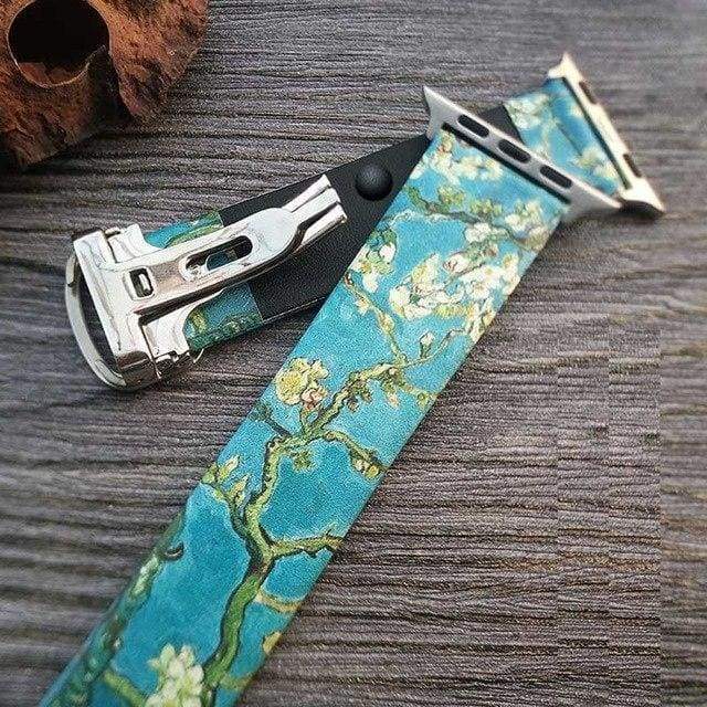 Watches Art Printed Leather Apple watch Band for iwatch Strap Series 1 2 3 4,  44mm/ 40mm/ 42mm/ 38mm