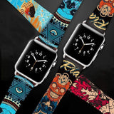 Watches Art Printed Leather Apple watch Band for iwatch Strap Series 1 2 3 4,  44mm/ 40mm/ 42mm/ 38mm