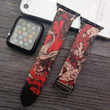 Watches Art Printed Leather Apple watch Band for iwatch Strap Series 1 2 3 4,  44mm/ 40mm/ 42mm/ 38mm