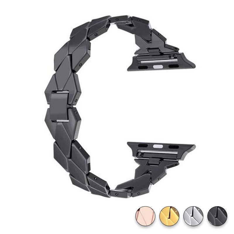 Watches black / 38mm / 40mm Apple Watch Series 5 4 3 2 Band, Stainless Steel Strap Diamond shape, link bracelet wrist band,  38mm, 40mm, 42mm, 44mm - USA Fast Shipping