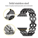 Watches Black / 42mm / 44mm Apple Watch Series 5 4 3 2 Band, Luxury Metal Strap stainless Steel Link Bracelet Wrist Bands 38mm, 40mm, 42mm, 44mm - US Fast Shipping