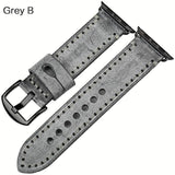 Watches Black buckle with grey leather / 42mm / 44mm Apple Watch Series 5 4 3 2 Band, Green Genuine Leather Watchband Watch Accessories Bracelet Wristband 38mm, 40mm, 42mm, 44mm