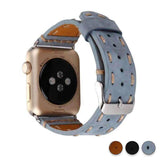 Watches Blue / 38mm / 42mm Apple Watch Series 5 4 3 2 Band, Handmade Vintage tooled Genuine Leather Strap 38mm, 40mm, 42mm, 44mm - US Fast Shipping