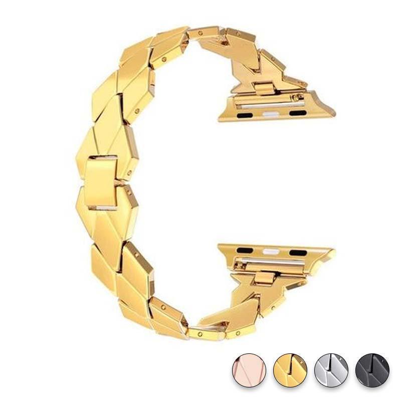 Watches gold / 38mm / 40mm Apple Watch Series 5 4 3 2 Band, Stainless Steel Strap Diamond shape, link bracelet wrist band,  38mm, 40mm, 42mm, 44mm - USA Fast Shipping
