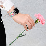 Pink Boho Style Nylon Webbing Woven Apple Watch Strap Band