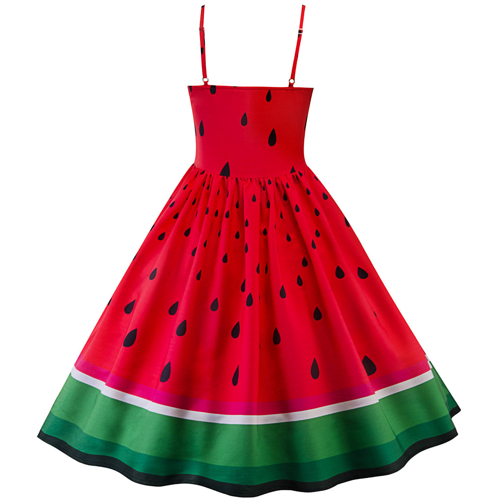 1950s Fruit Watermelon Swing Dress