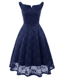 1950s Lace Floral Swing Dress