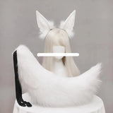 Animal Wolf Ears Headdress Tail Set Plush Handmade Costume Set Anime for Halloween Christmas Cosplay Accessories