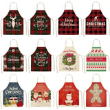 Linen Merry Christmas Apron Decorations for Home Kitchen Accessories Natal Navidad New Year Gifts