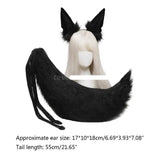 Animal Wolf Ears Headdress Tail Set Plush Handmade Costume Set Anime for Halloween Christmas Cosplay Accessories