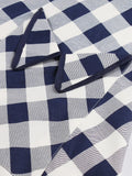 Turn-Down Collar Button Up Women 50s Gingham Vintage Pinup Dress Summer Short Sleeve Pockets Cotton Midi Elegant Dresses