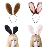 Lovely Bunny Ears Cosplay Hair Hoop Women Headband Makeup Head Band for Easter Halloween Cosplay Hair Accessories