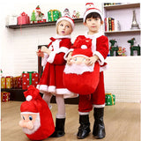 Child Christmas Dress Santa Claus Costume Baby X-Mas Clothing Outfit Set Dress/Pants Tops Hat Cloak Belt For Boys Girls Kids