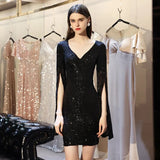 Women Prom Dress Sexy Sequin Long Sleeve Party Bodycon Dress
