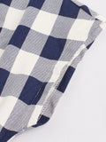 Turn-Down Collar Button Up Women 50s Gingham Vintage Pinup Dress Summer Short Sleeve Pockets Cotton Midi Elegant Dresses