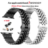 Stainless Steel Strap For Apple Watch Band 7 6 SE 5 4 3 40mm 44mm 41mm 45mm Metal Bracelet  42mm Sport Correa for iWatch 7 6 5 4
