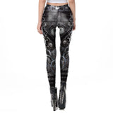 Vintage Mechanical Gear Women Leggings Workout Pants 3D Printed Steampunk Slim Legging