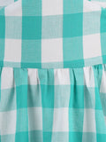 Pink Gingham Halter High Waist Kids Vintage Dresses Summer Backless Party Pleated Princess Dress for Baby Girls