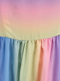 Sweetheart Neck Multicolor Print Cap Sleeve Pleated Long Dress Women Festival Clothing Vintage Robe Party Dresses