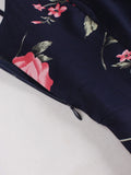 XL to 4XL Women Vintage Clothing Knot Front Spaghetti Strap Fit and Flare Floral Print Summer Ladies Long Dresses