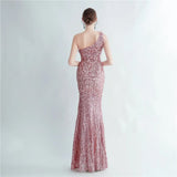 Elegant Slash Neck Feather Sequin Evening Dress Women Beading Long Party Maxi Dress