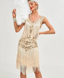 Sequin and Fringe Dancing Party 1920s Flapper Women Dress Sleeveless Summer Evening Prom Vintage Short Dresses