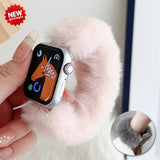 Korean Warm Plush Strap For Apple Watch Band Ultra 49 41/45 38/42 40/44mm Girls Elastic Loop Bracelet iWatch Series 9 8 7 6 4 SE