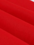 Red Solid Cotton Dresses for Women Turn-Down Collar Single Breasted Cap Sleeve Summer Plain Vintage Clothes