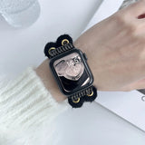 Elastic Bling Diamond Strap For Apple Watch Band 44mm 40mm 42mm 38mm Ultra 49mm Women Scrunchie Strap Bracelet iwatch8 5 4 7 SE6