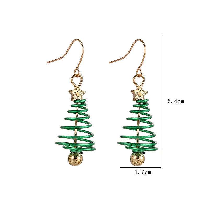 Creative Christmas Tree Earrings For Women Girls New Alloy Earrings Jewelry Happy New Year Festival Party Gifts