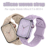 Silicone Woven Loop Bracelet For Apple Watch 44mm Band 49mm 45mm For iWatch Series Ultra 8 7 6 SE 5 4 Sport Rubber Wristband