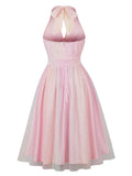 Hepburn Style 1950 Vintage Strapless Sexy Party Dress Short Cocktail Gowns Rainbow Patchwork Tulle A Line Flare Holiday Dresses