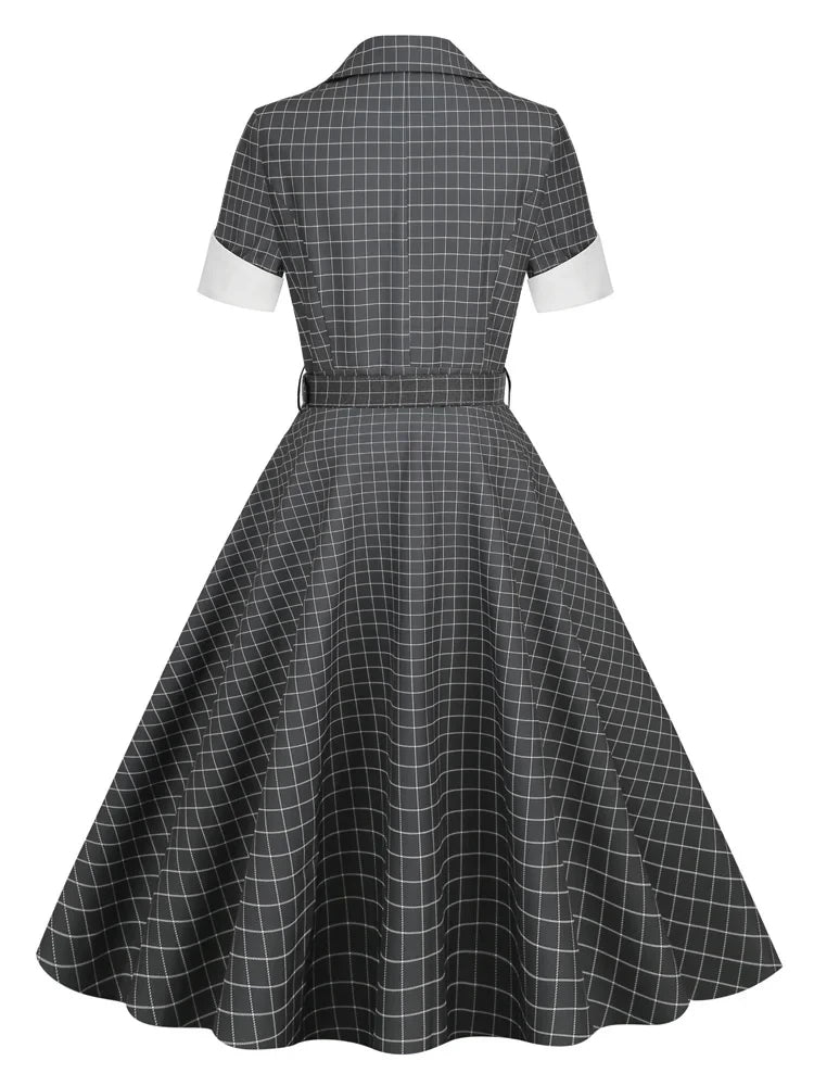 grey rockabilly dress 1950s Halterneck Silver Sparkle Circle Dress from Vivien of Holloway