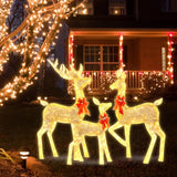 3Pcs Christmas Deer Decoration Light LED Reindeer Elk Luminous Sculptures Garden Lawn Outdoor Yard Christmas Ornaments