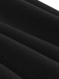 Stand Collar Hollow Out Front Lace Sleeve Elegant Night Party Dresses for Women Vintage Style Pockets Black Dress